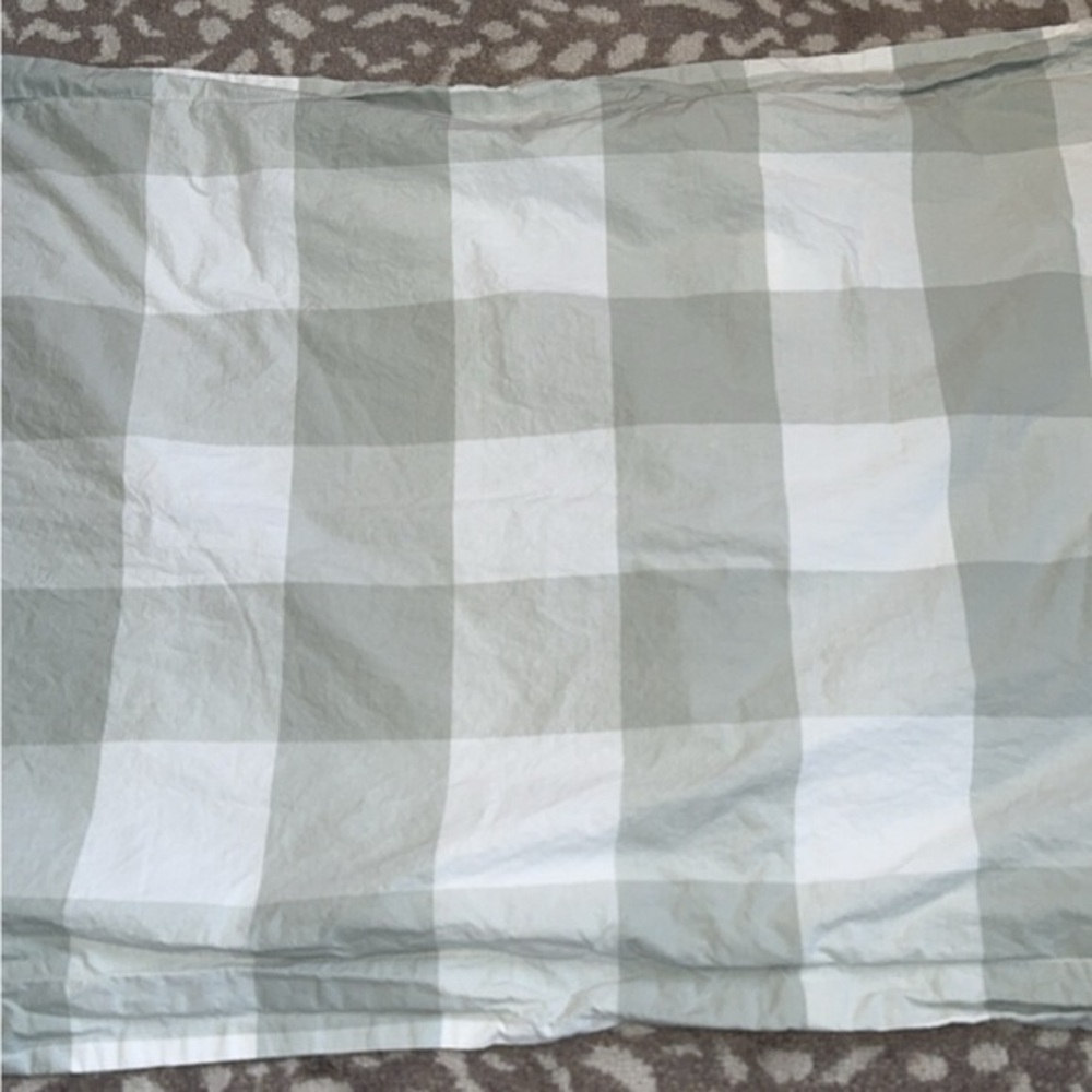 Set of 2 Ballard Designs Gwenyth Buffalo Check Green King Pillow Covers Shams - Picture 7 of 7
